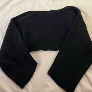 A black off shoulder it also opens on the back